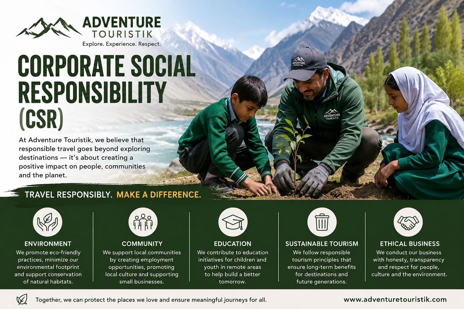 Adventure Touristik Corporate Social Responsibility (CSR) - Responsible and Sustainable Tourism in Pakistan
